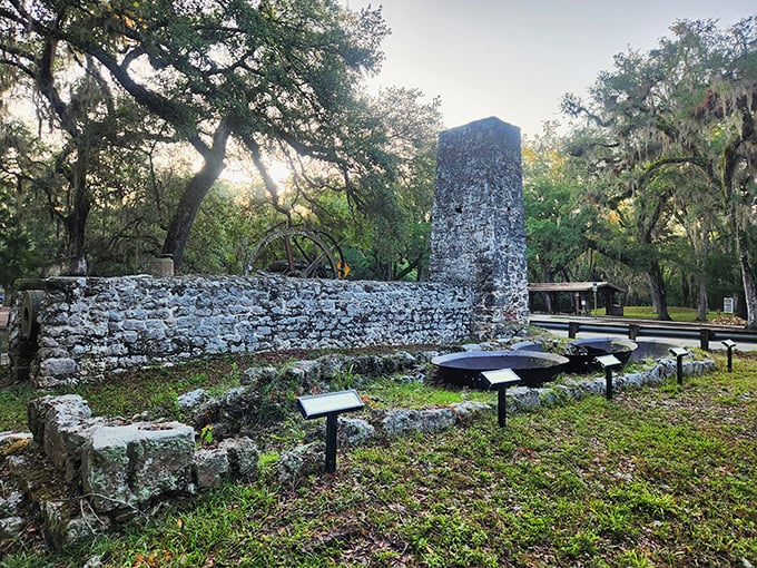 Steampunk enthusiasts, rejoice! This 40-foot chimney stands tall, a monument to Florida's sugary past. It's like someone left their LEGO set out for 150 years.