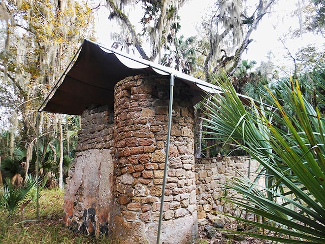 Coquina rock: Nature's LEGO set. This sugar mill ruin is tougher than a two-dollar steak and has more stories than your grandpa after his third cup of coffee.