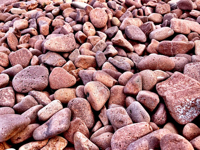 Talk about a red carpet! These stones are nature's version of rubies, smoothed and polished by Lake Superior's relentless waves.