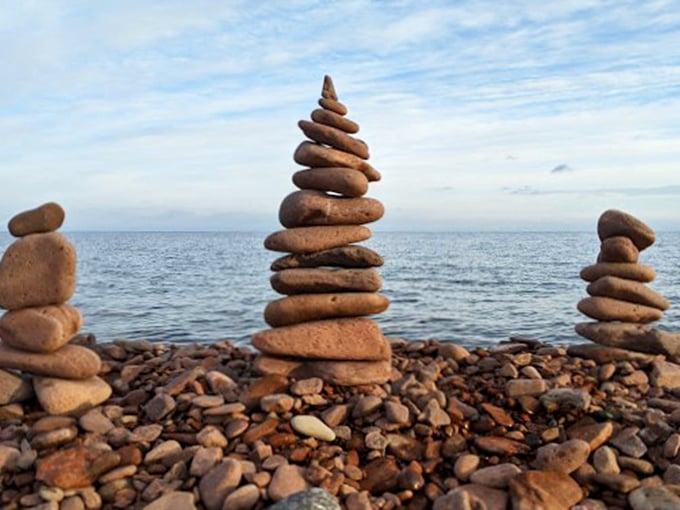 Rock stacking: the Jenga of the great outdoors. These balanced stones are giving me serious 