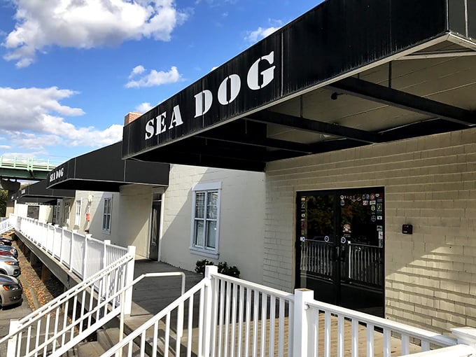 River views and brews: Sea Dog's deck is like a postcard you can drink on.