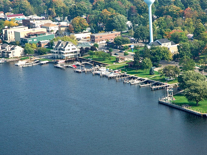 Pentwater: Where the marina's so charming, even the fish are tempted to vacation above water. Photo credit: Marinas