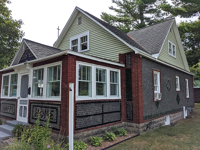 Talk about upcycling! This house of bottles is the ultimate 