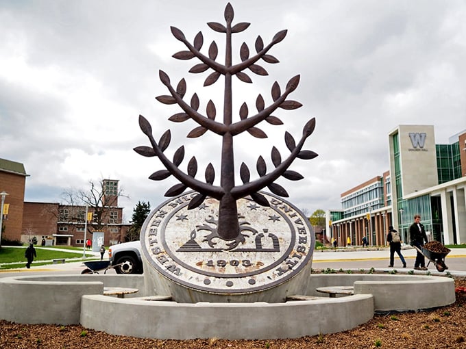 Western Michigan University: Where even the sculptures look like they're cramming for finals. Talk about higher education!