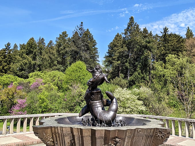 Water, water everywhere, and every drop a work of art. Cranbrook's fountain is like a liquid fireworks display frozen in time.