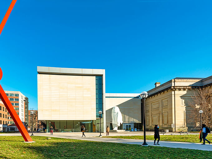 University of Michigan Museum of Art: Where reflections get deep, both literally and figuratively. Mirror, mirror, on the ground...