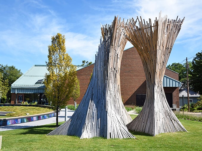 Part sculpture, part nature's playground. Krasl Art Center's outdoor installations are like a jungle gym for your imagination!