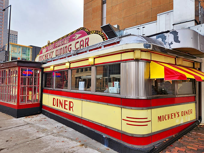 Gleaming chrome and neon dreams! This art deco delight has been fueling St. Paul with greasy spoon goodness since FDR was in office.