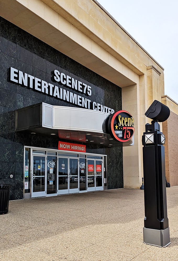 Lights, camera, action! Scene75's facade promises a blockbuster experience inside.