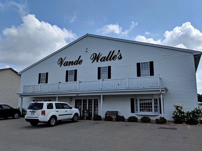 Home sweet home... of candy! Vande Walle's welcoming exterior invites you into a world where sugar reigns supreme and diets fear to tread.