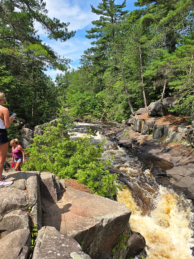 Front-row seats to nature's aquatic ballet at Dave's Falls. No formal wear required, but you might want to bring a raincoat!