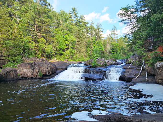 Road trip jackpot: West Forks' Moxie Falls is the kind of discovery that makes wrong turns worthwhile.