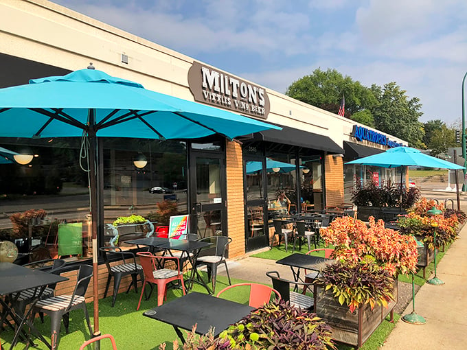 Welcome to cheese paradise! Milton's outdoor seating is like a front-row ticket to the best comfort food show in town.