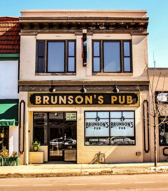 Golden arches? Nah, give me Brunson's golden signage any day. It's like a bat signal for cheese lovers!