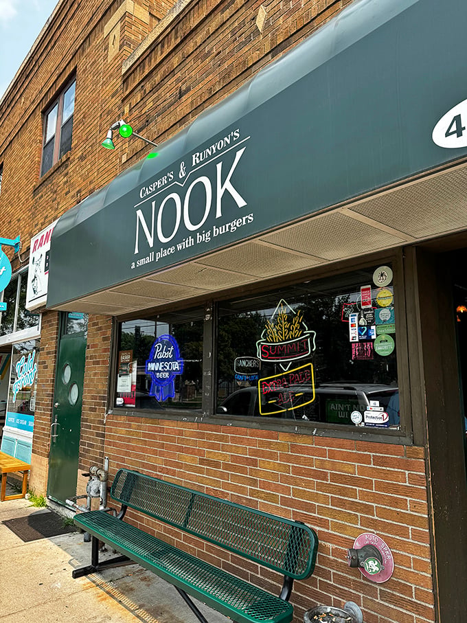 Small space, big flavors! The Nook's modest exterior is like Clark Kent's glasses - hiding a super-powered menu inside.