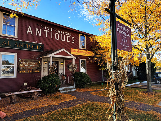 Fall in love with fall – and antiques! Five Corners' autumnal charm is like a warm hug from the past.