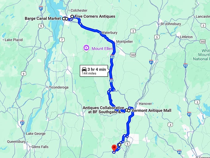 underrated vermont road trip map