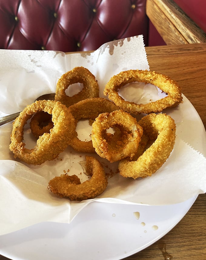 Golden rings of joy! These crispy onion halos are the perfect sidekick to any meal. Resistance is futile.