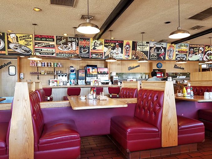 Diner paradise found! Vintage signs and cozy booths create the perfect backdrop for your next "I can't believe I ate the whole thing" moment.