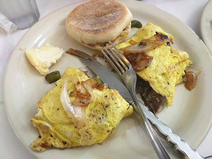 Eggs-cellent choice! This omelet is so fluffy, it might just float off your plate. Paired with an English muffin, it's a breakfast of champions.