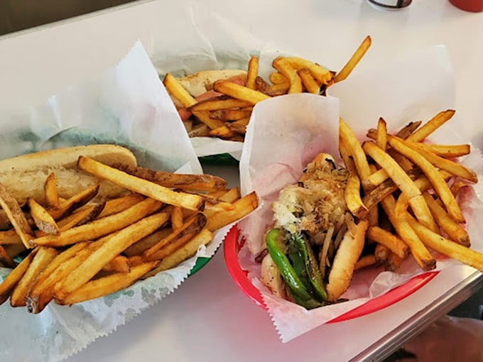 Fries, glorious fries! These golden beauties are so perfectly crisp, they could make a potato feel proud of its life choices.