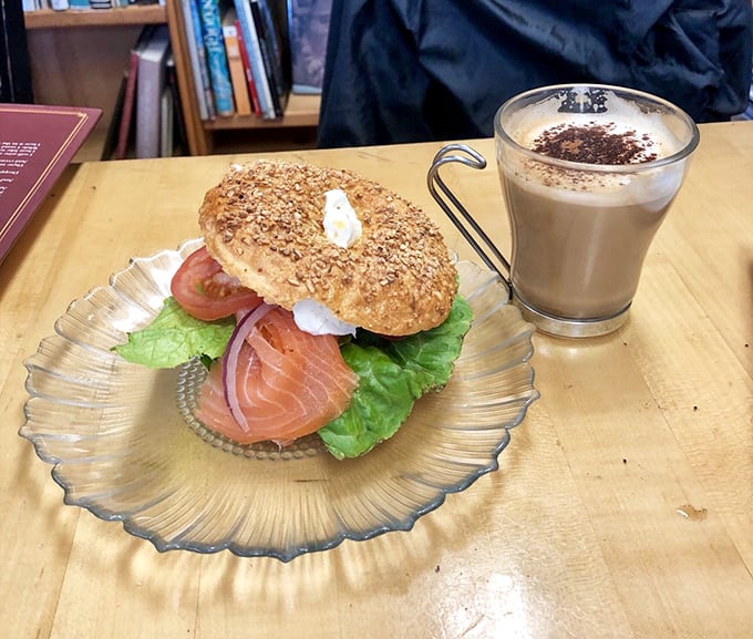 Smoked salmon bagel: the breakfast of champions... and really smart bears. It's a flavor explosion that would make even a New York deli nod in approval.