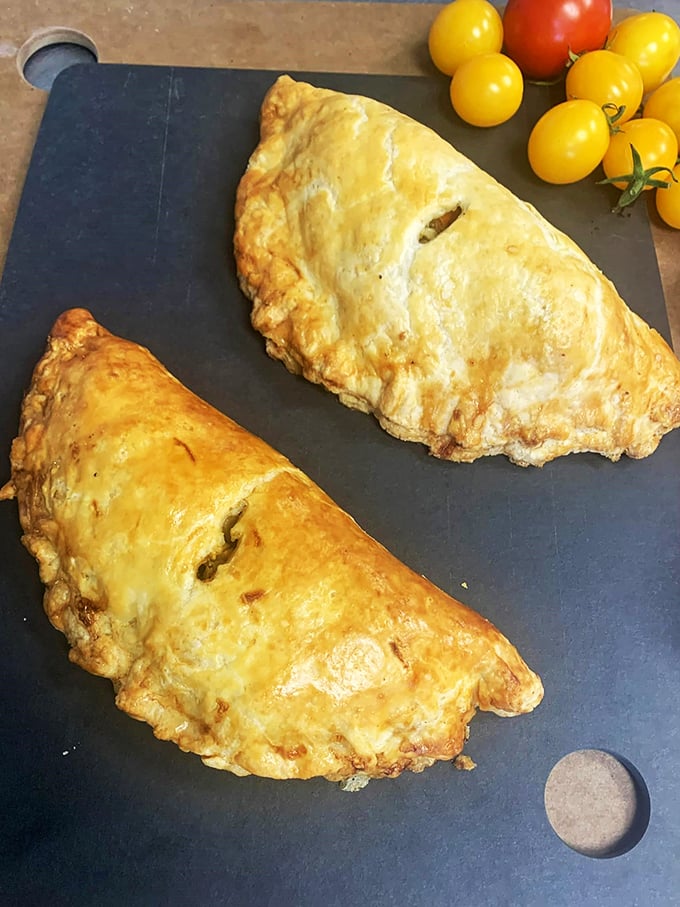 Golden-crusted glory! These pasties are what would happen if a pot pie and a calzone had a delicious Midwestern baby.