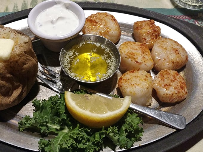 Scallops that could make Poseidon himself jealous. These golden morsels are like ocean candy, each one a perfect bite of briny bliss.