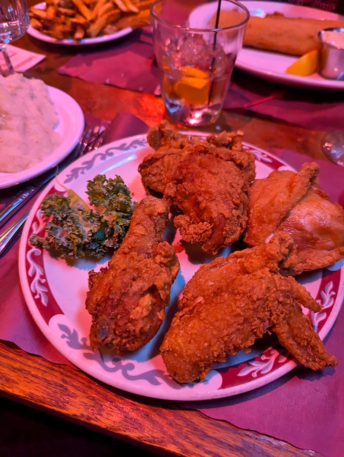 Finger-lickin' good doesn't begin to cover it. This fried chicken is crunchier than your dad's favorite vinyl record and twice as satisfying.