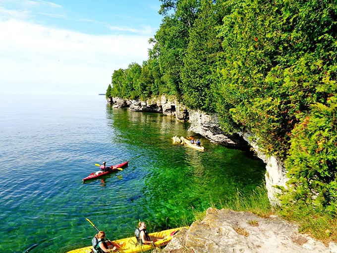 Kayaking here is like paddling through a postcard. Just don't forget your waterproof camera – or your sense of adventure!