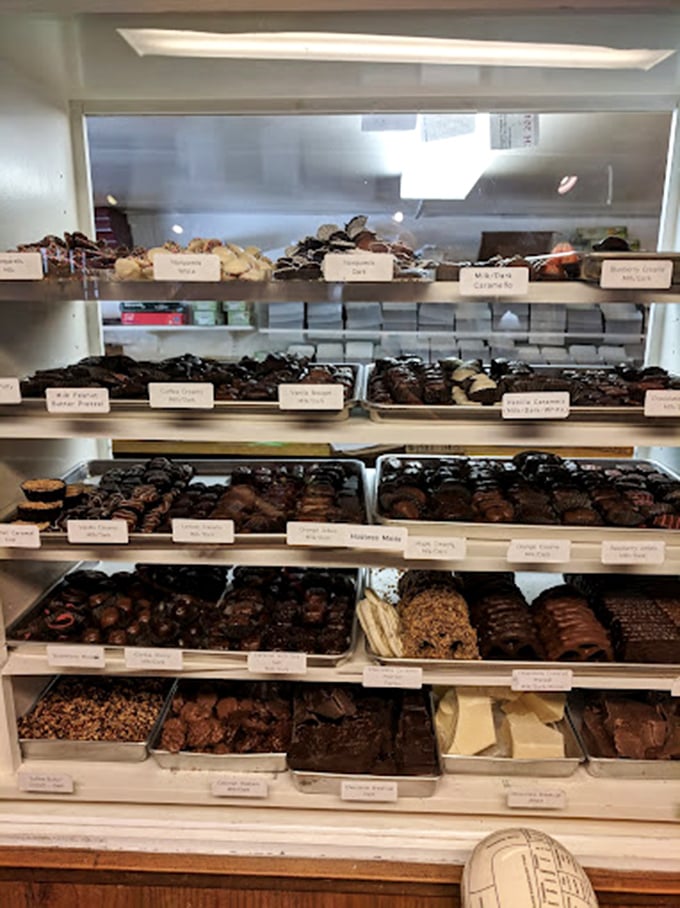 Choices, choices! From classic truffles to adventurous flavors, this display case is a chocoholic's dream come true. Pro tip: Bring a friend to help with "quality control."