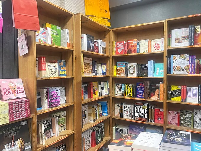 A feast for the curious mind! These shelves are packed tighter than a New York deli sandwich, offering a smorgasbord of non-fiction delights.