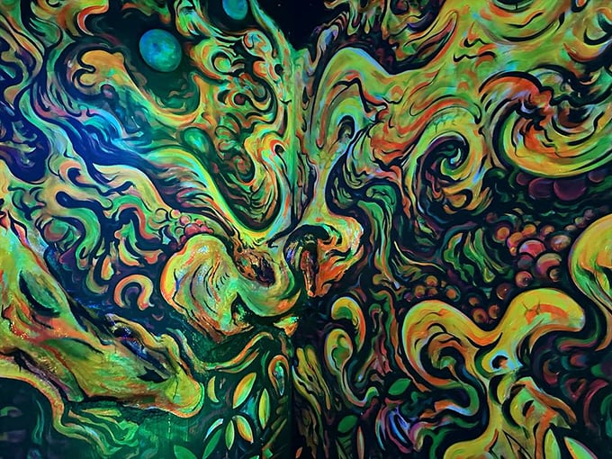 "Van Gogh's 'Starry Night' on a psychedelic trip. This swirling masterpiece will have you seeing stars... and maybe a few planets too!"