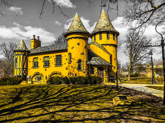 Curwood Castle: A storybook come to life! This sunny yellow castle proves that sometimes, a writer's imagination knows no bounds.