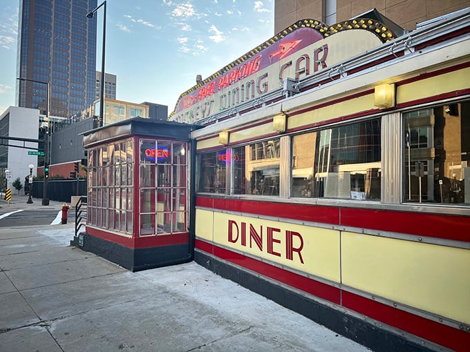 Time travel never tasted so good. Mickey's classic dining car is where your grandparents might've shared their first milkshake.