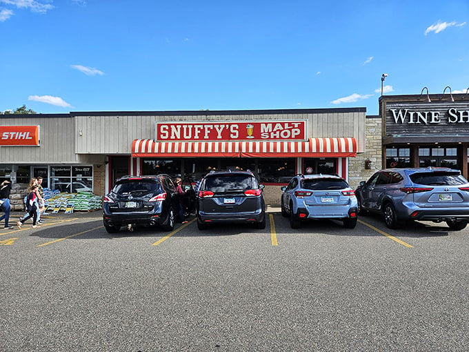 Snuffy's Malt Shop: Where calories don't count and smiles are always on the menu. Their malts are thicker than a Minnesota winter coat!