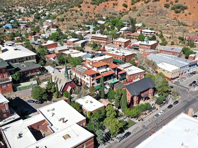 From up here, Bisbee looks like a movie set come to life. It's "Tombstone" meets "Pleasantville," with a dash of bohemian flair.