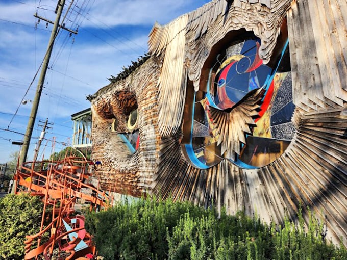 Eyes wide open! These porthole-like windows seem to be keeping watch over the neighborhood, adding a touch of surreal charm.