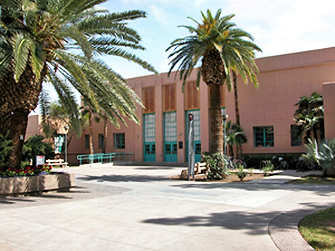 From campus to cosmos: ASU's entrance sign hints at the otherworldly research happening just beyond those palm trees.