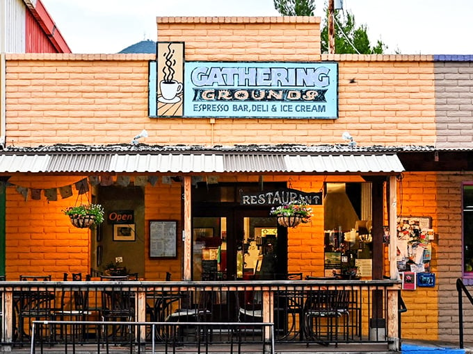 Gathering Grounds: Where coffee dreams come true and small-town charm is served in generous portions. Warning: May cause spontaneous friendliness.