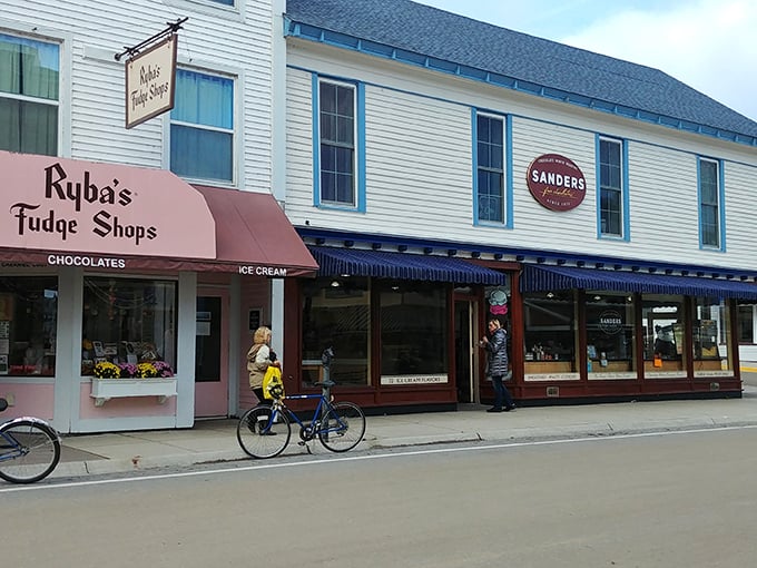 Ryba's: The fudge shop that could. With multiple locations, it's like a sweet treasure hunt across Mackinac Island. X marks the spot... everywhere!