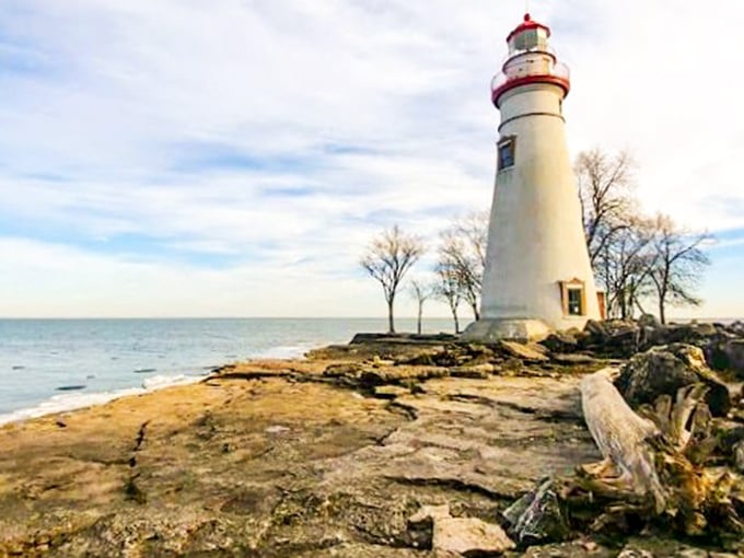 Lighthouse ahead! Time to dock your car and set sail on foot. Just remember, yelling 