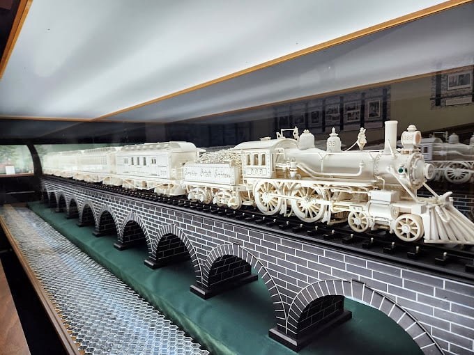 Full steam ahead to this wooden wonderland! It's the perfect pit stop for train enthusiasts, art lovers, and anyone who appreciates jaw-dropping skill.