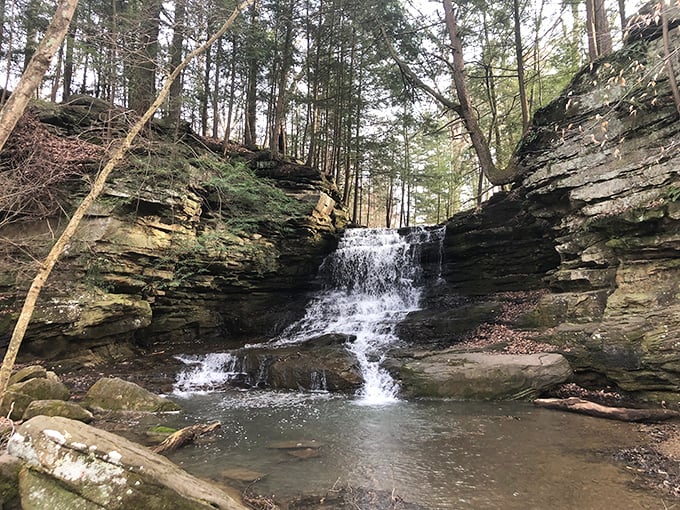 Who needs a rest stop when you've got this natural pick-me-up? Honey Run Falls: nature's own energy drink.