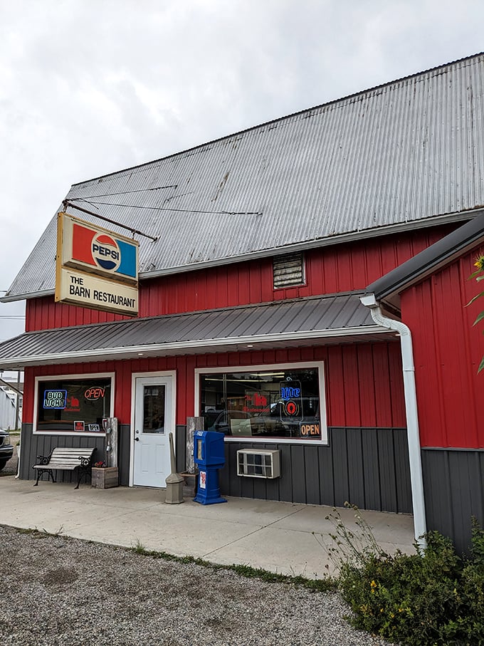 "The Barn Restaurant: Where 'farm-to-table' isn't a trend, it's a short walk. Red, rustic, and ready to serve up some serious steak!"