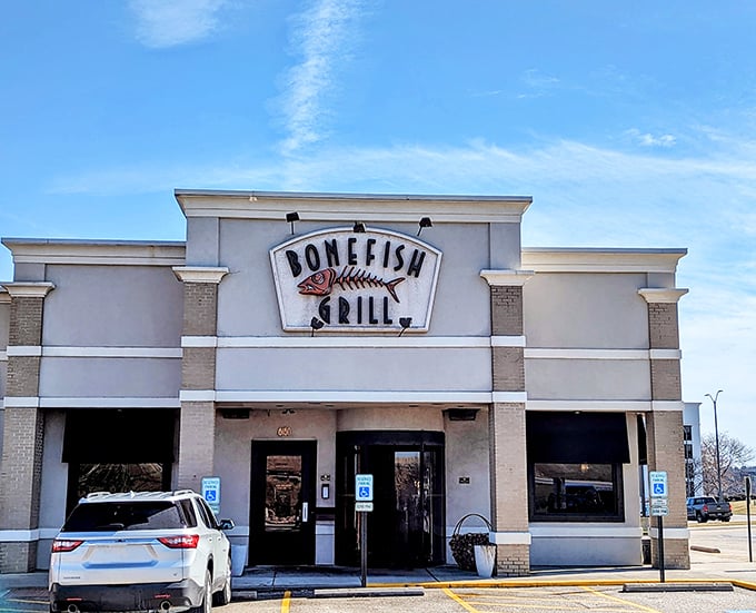 "Bonefish by day: Unassuming exterior, unexpected steak expertise. It's the Clark Kent of steakhouses - mild-mannered outside, super inside."