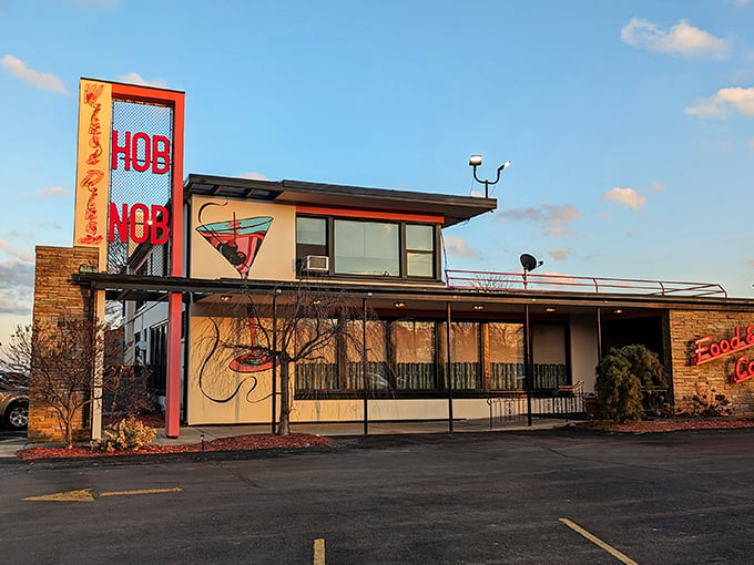 HobNob: Where mid-century modern meets timeless taste. Don Draper would approve of this menu.