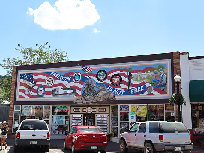 Freedom isn't free, but this mural sure is eye-catching. Williams wears its patriotism on its sleeve - or rather, its storefront.