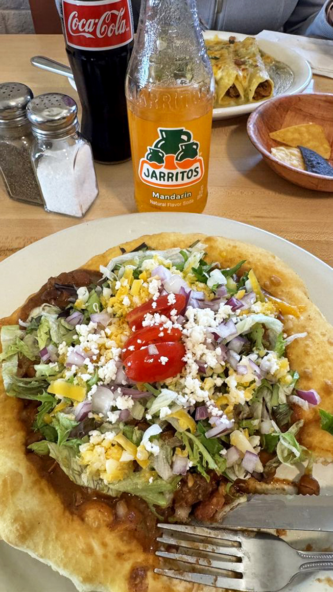 Taco perfection meets fizzy fun. This Navajo Taco and Jarritos combo is the dynamic duo your taste buds never knew they needed.