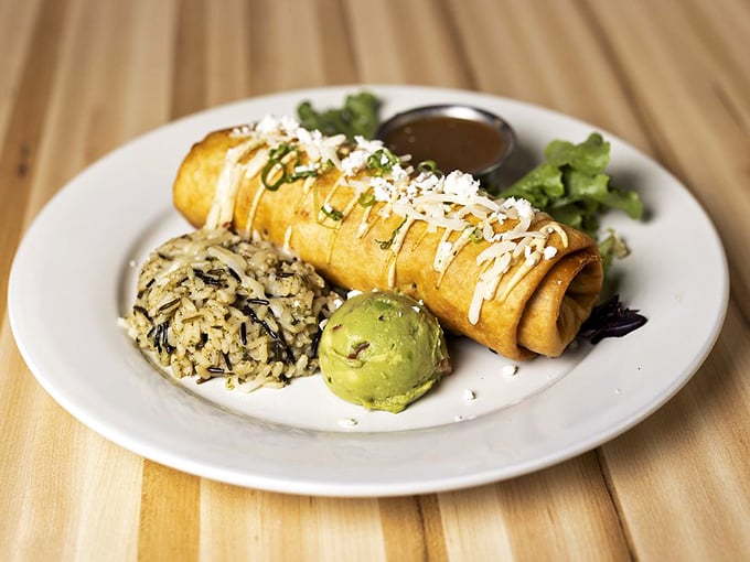 Holy guacamole! This chimichanga looks like it's been touched by the burrito gods. Crispy, creamy, and oh-so-dreamy.